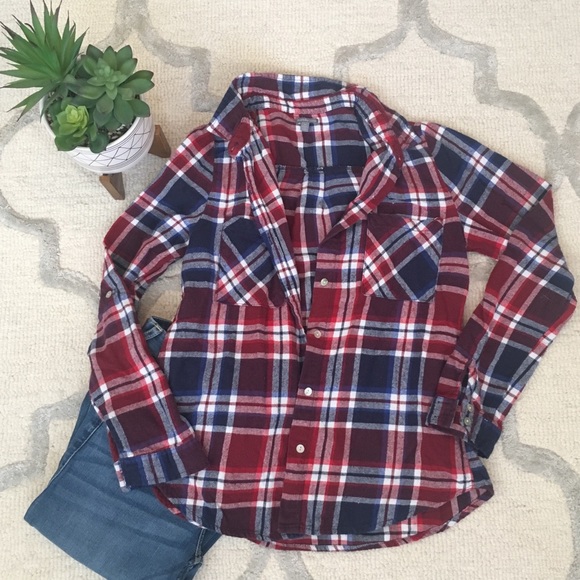 Charlotte Russe Tops - Charlotte Russe Flannel Plaid Button Down